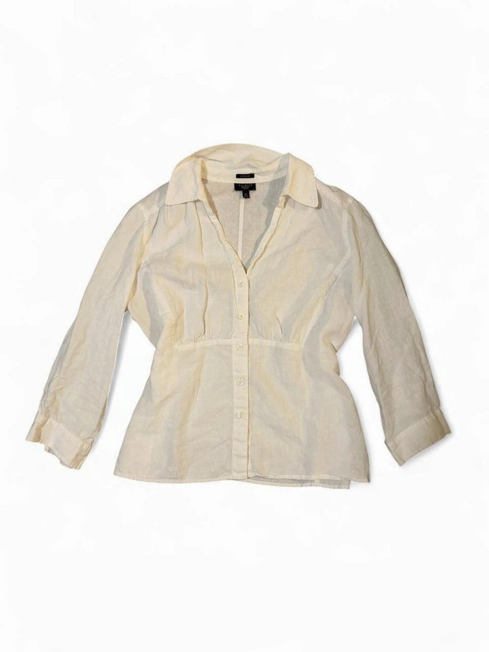 Talbots Button Front Blouse in White